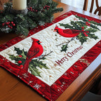 Merry Christmas Cardinal Table Runner