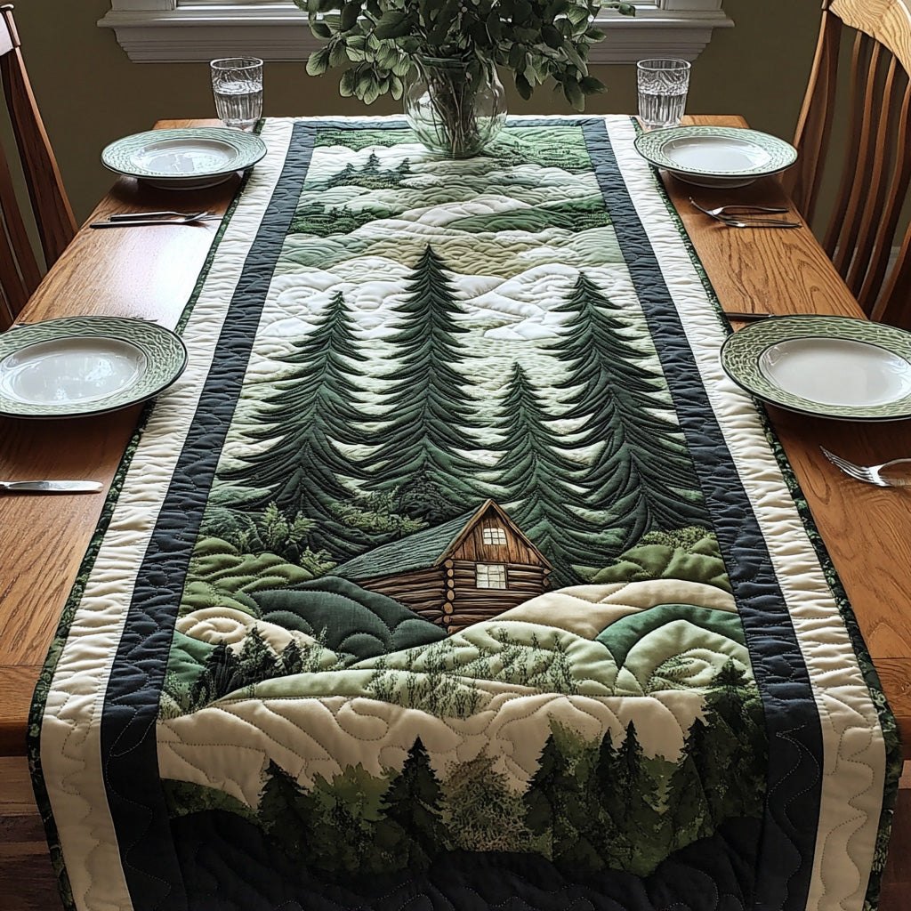 Cabin Among Tall Pines Table Runner