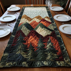 Orange Summits over Dark Firs Table Runner