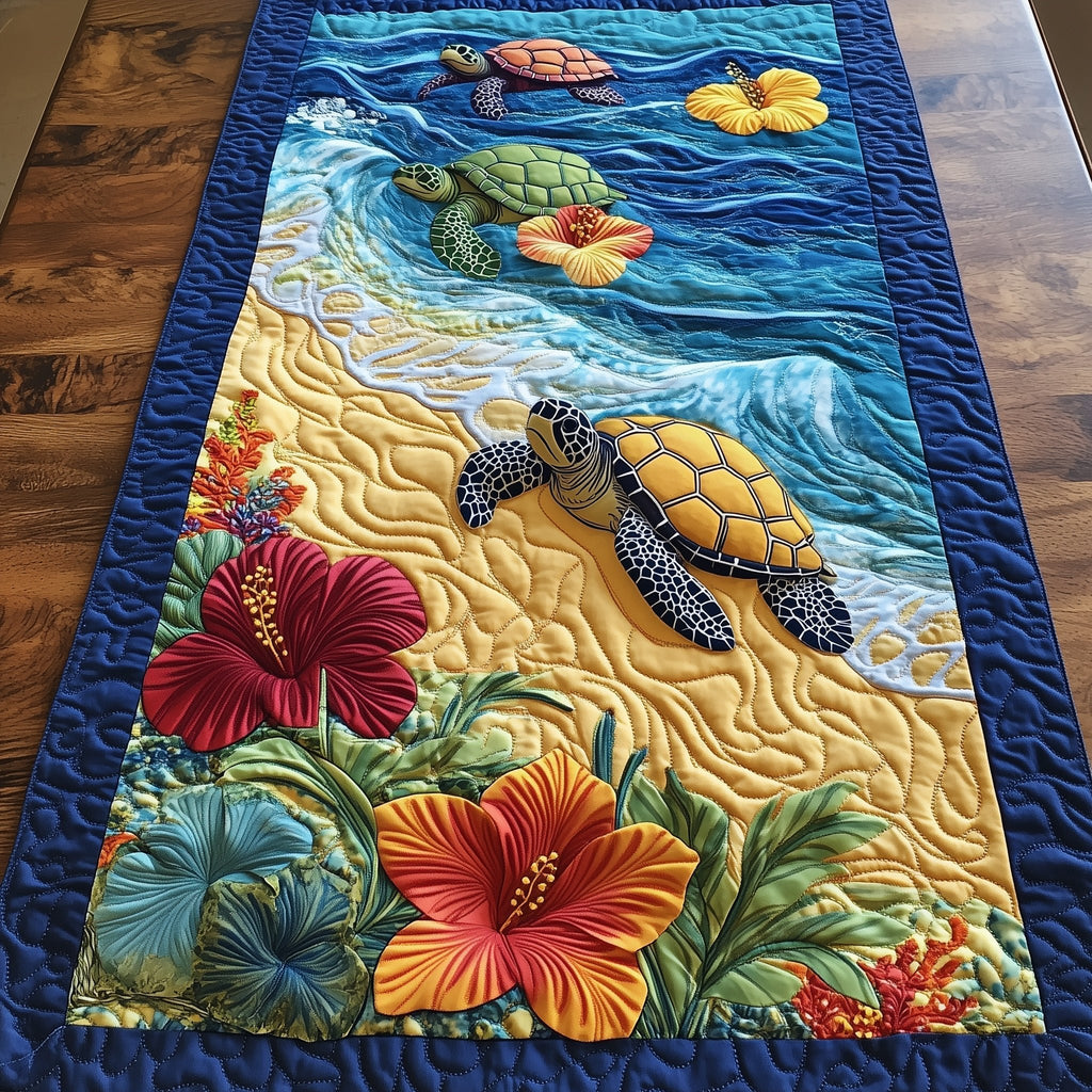 Hibicus Turtles Table Runner