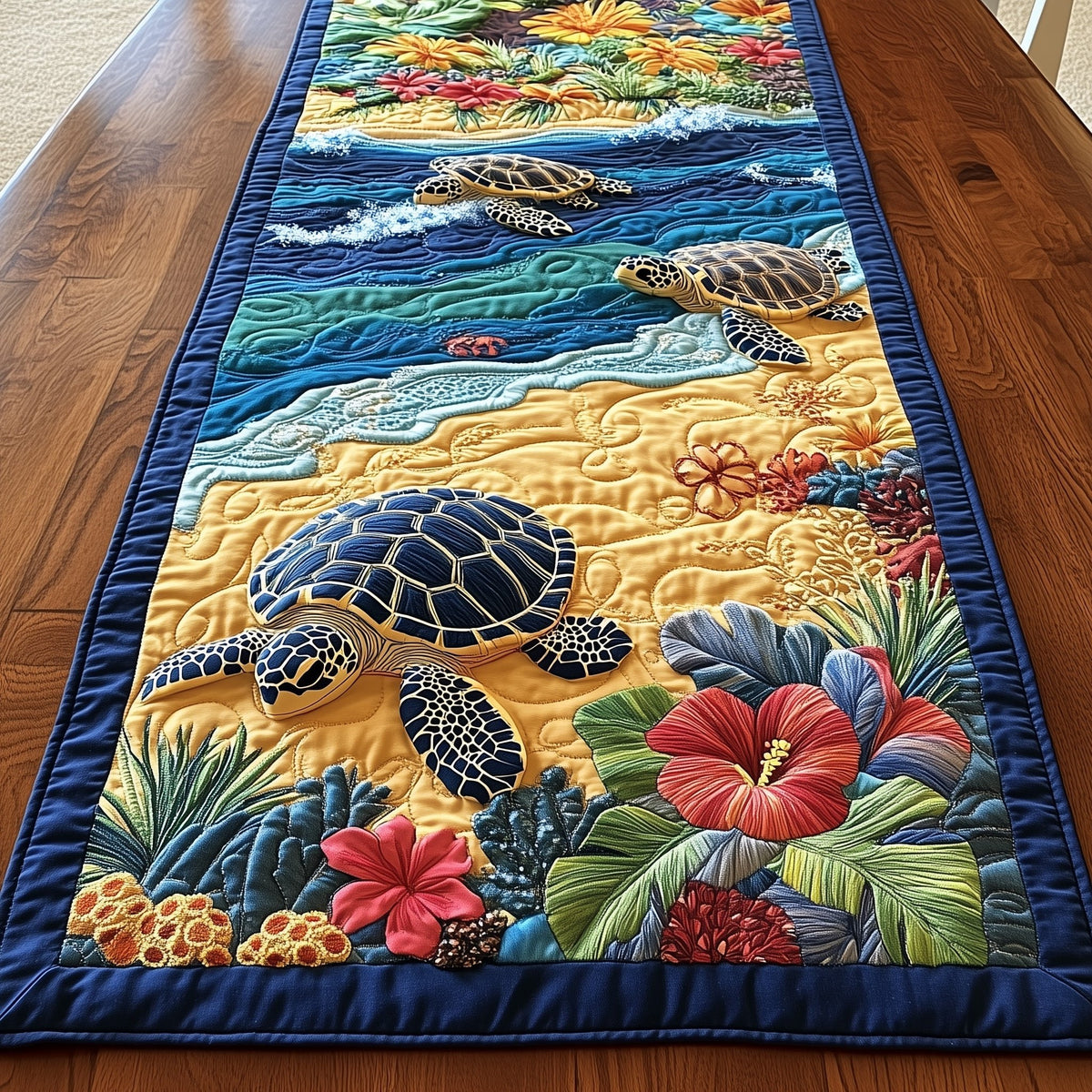 Bubbly Turtles Table Runner