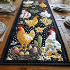 Yellow Hens with Egg Nest Table Runner