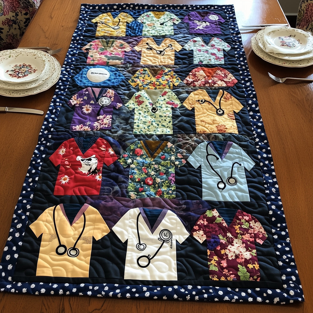 Joyful Nurses Scrub Table Runner