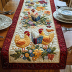 Two Hens with Open Book Table Runner