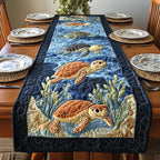 Turtle over Sandy Seagrass Bed Table Runner
