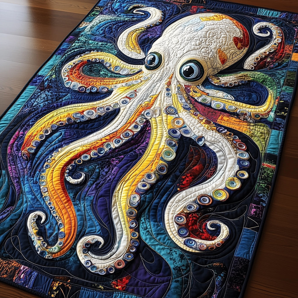 Orange and Purple Octopus Swirls Table Runner