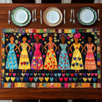 Women in Gowns Above Heart Row Table Runner