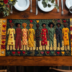 Women in Long Dresses with Hearts Table Runner