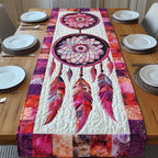 Rose Dreamcatcher on Pink Patchwork Table Runner
