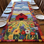 Barn and Field of Wildflowers Table Runner