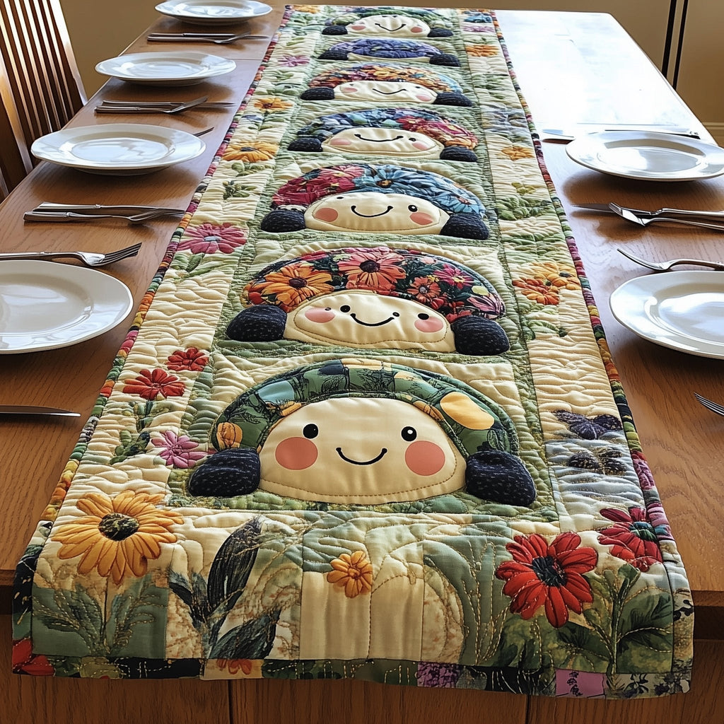 Botanical Turtles Table Runner