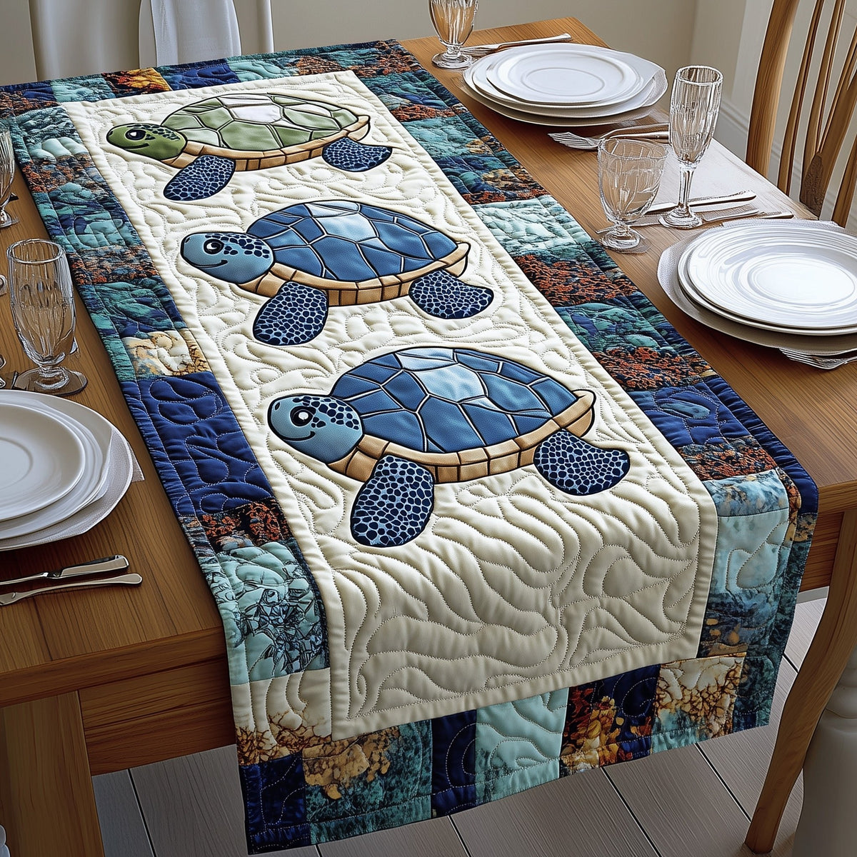 Chubby Turtles Table Runner