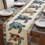 Speckled Turtles with Blue Trim Table Runner