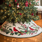 Cardinal on the Pine Branch Christmas Tree Skirt