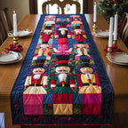 Nutcrackers with Green Patchwork Base Table Runner