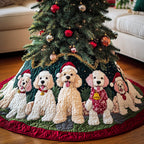 Poodle Love Christmas Tree Skirt