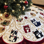 French Bulldogs in Gold Medallions Christmas Tree Skirt
