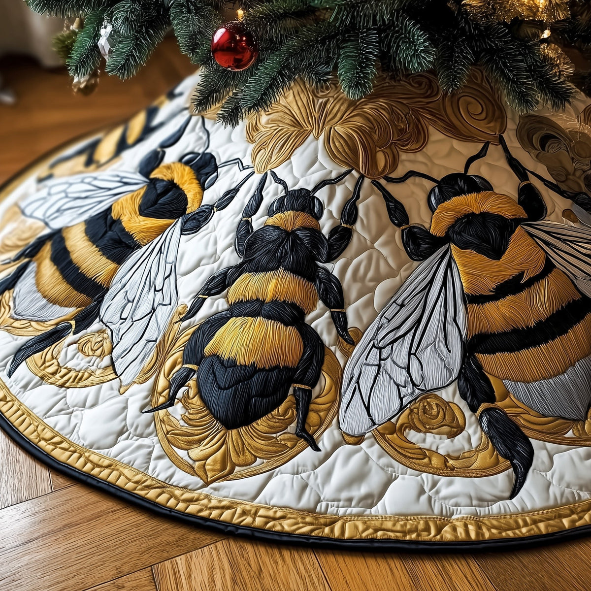 Bumble Bee Christmas Tree Skirt
