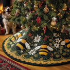 Floral Bee Christmas Tree Skirt