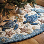Sea Turtles on the Sandy Shore Christmas Tree Skirt