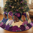 Women with Flowers in Their Hair Christmas Tree Skirt