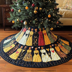 Women in Gowns with Heart Garland Christmas Tree Skirt