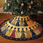 Gowns on Golden Yellow with Heart Band Christmas Tree Skirt