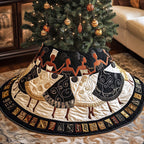 Dancing Women in Black and White Christmas Tree Skirt