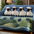 Sheep on the Green Swirl Field Sofa Cover