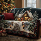 Lantern Lit Path to the Winter Cabin Sofa Cover