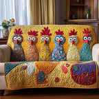Chickens on Golden Paisley Sofa Cover