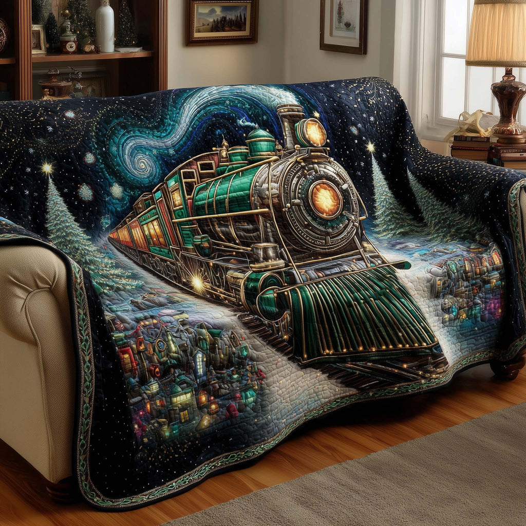 Green Engine Under the Starry Sky Sofa Cover