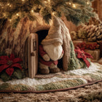 Gnome Behind the Wooden Door Christmas Tree Skirt