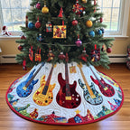 Patch Guitars on the Quilt Ring Christmas Tree Skirt