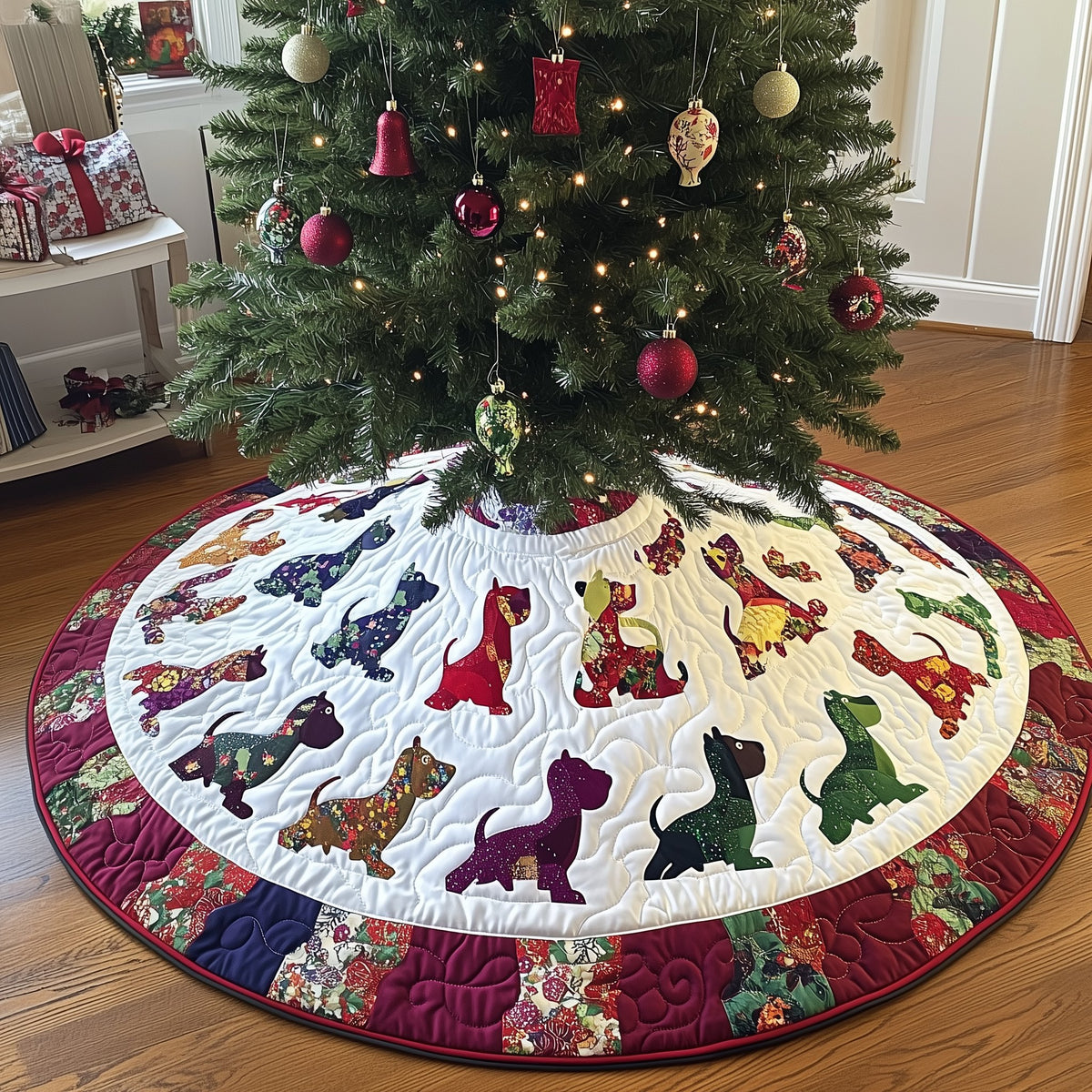 Festive Dog Christmas Tree Skirt