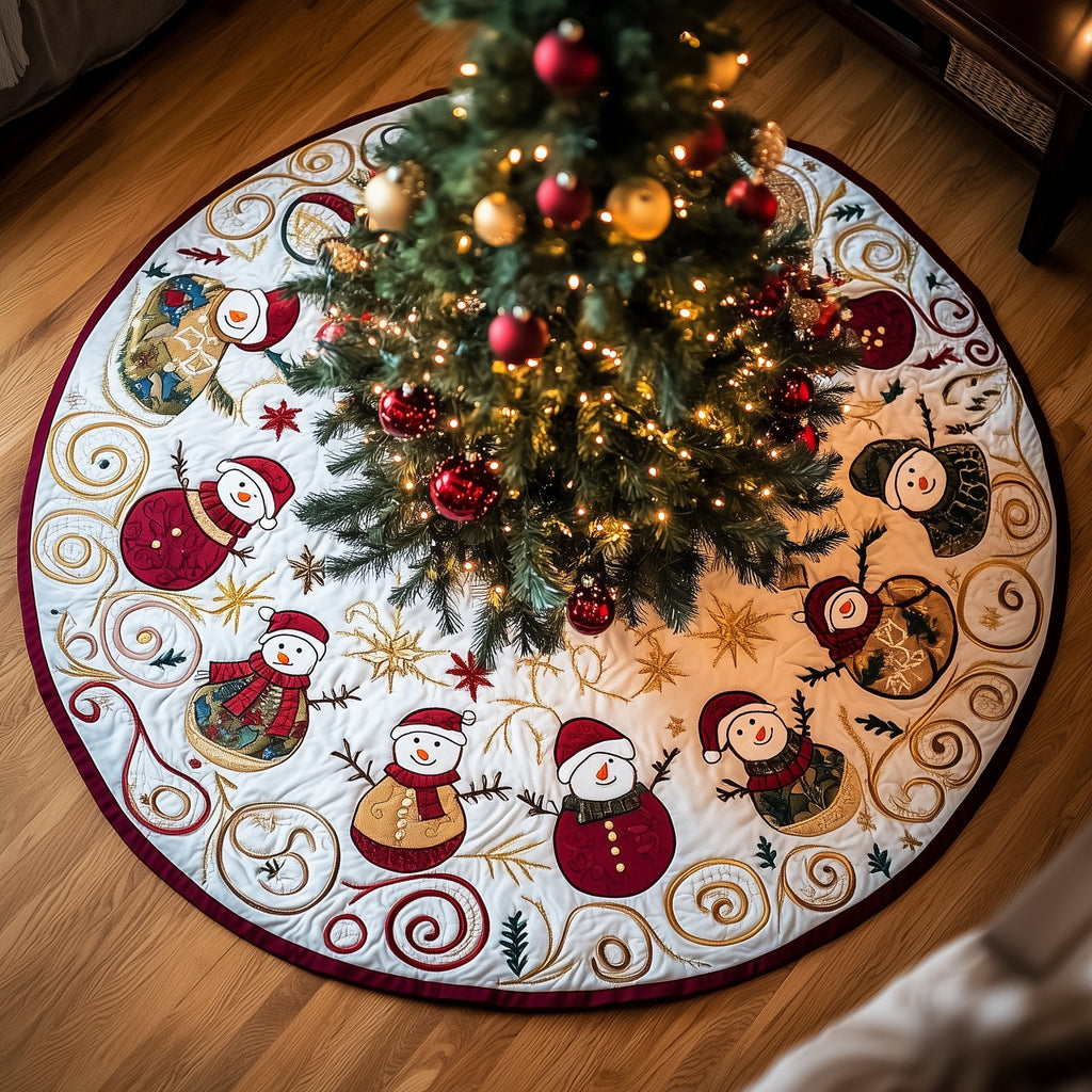 Snowman Ring from Above Christmas Tree Skirt