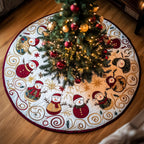 Snowman Ring from Above Christmas Tree Skirt