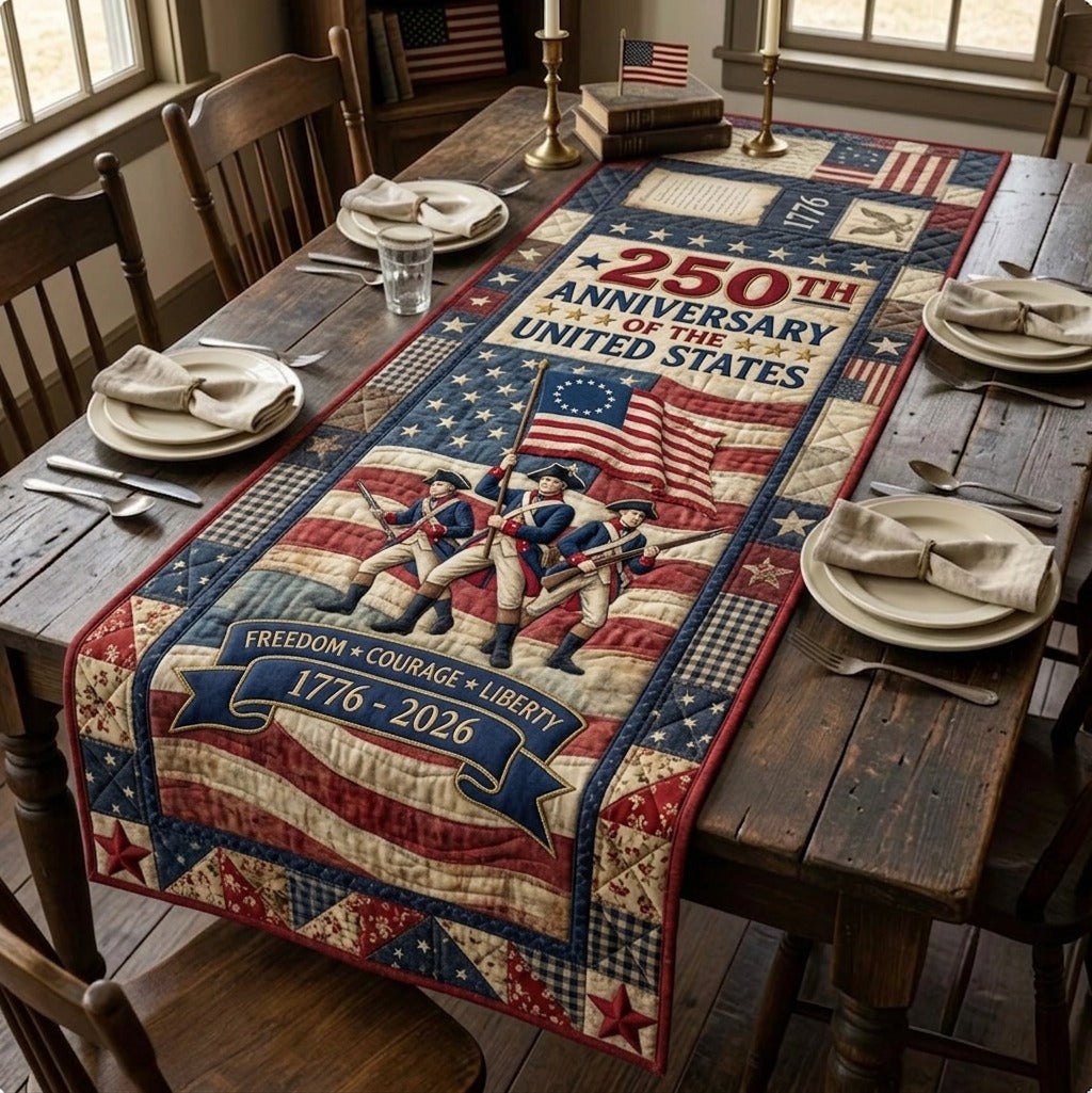 250th Anniversary Freedom Courage Liberty Table Runner
