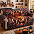 Scarlet Jaws with an Amber Tongue Sofa Cover