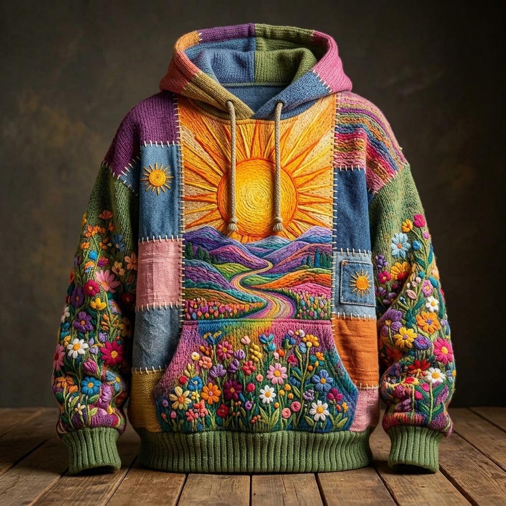 Sunrise Over the Wildflower Path hoodie, all-over print