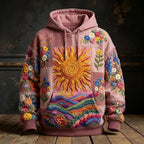 Blush Sun in the Flower Garden hoodie, all-over print