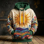 Golden Sun on Ivory Waves hoodie, all-over print