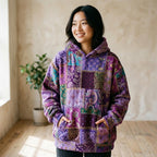Lavender and Violet Quilt Squares hoodie, all-over print