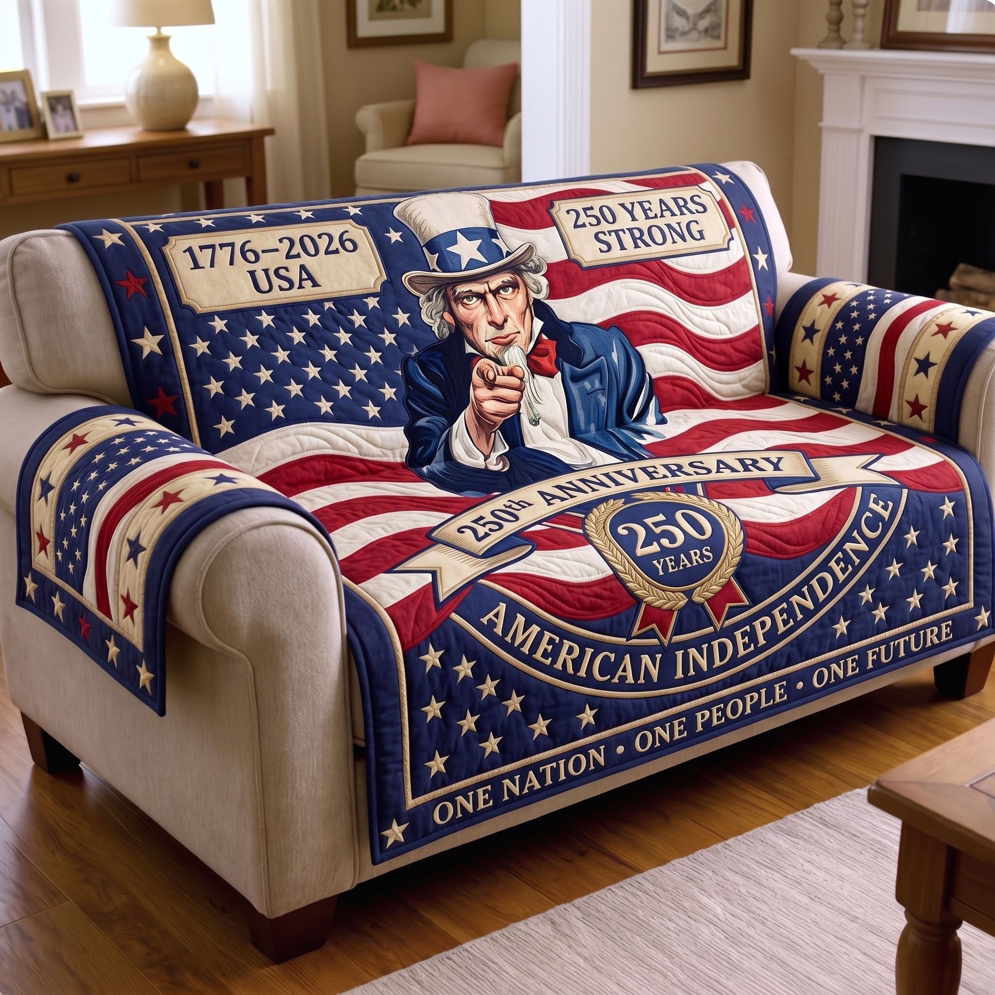 Uncle Sam and American Independence Sofa Cover