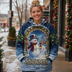 Snowman Under a Starry Arch hoodie, all-over print