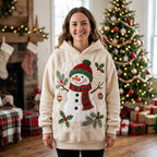 Snowman in a Green Bobble Hat hoodie, all-over print