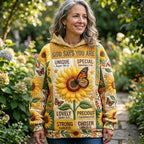 God Says You Are Sunflower Panel hoodie, all-over print