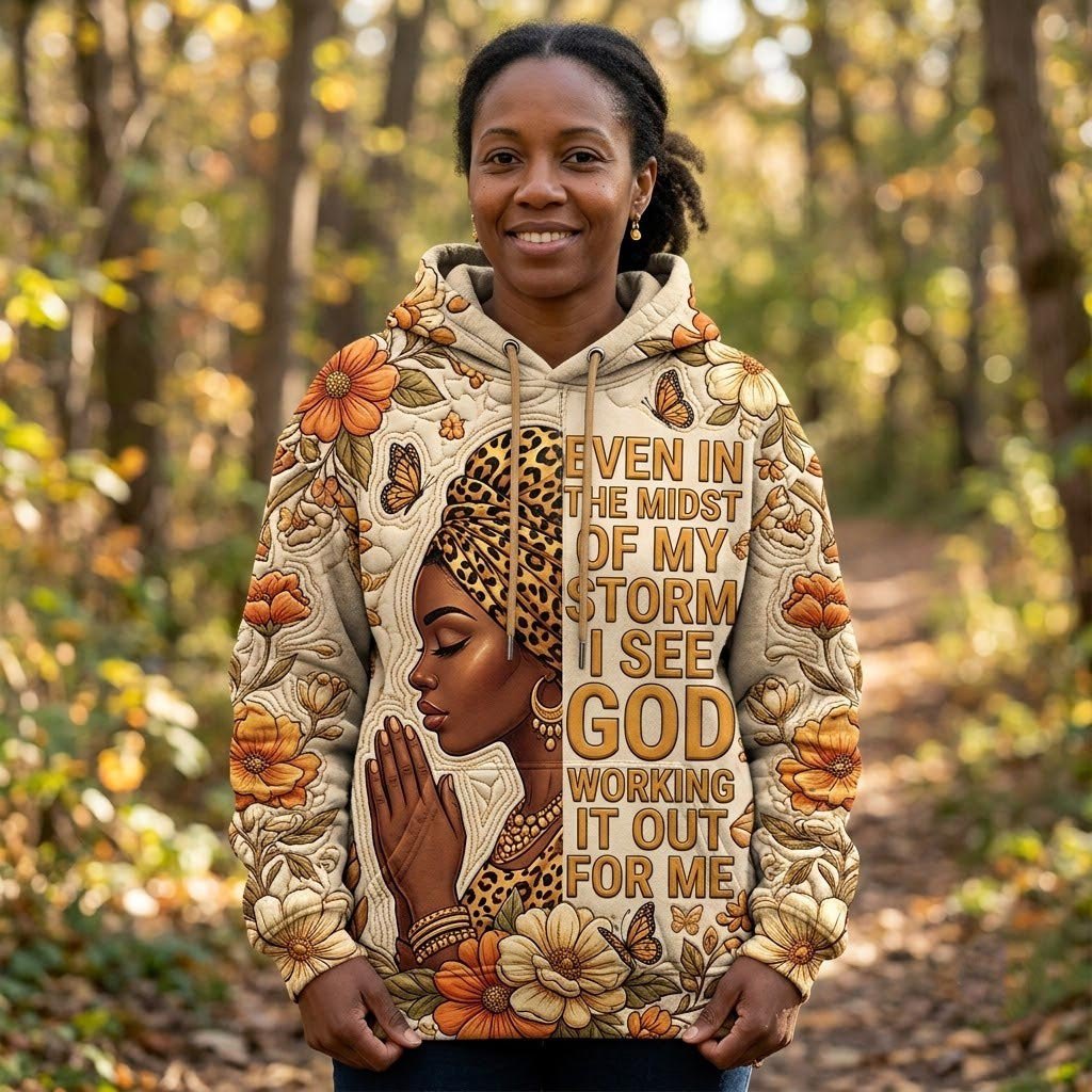 Even in the Midst of My Storm hoodie, all-over print