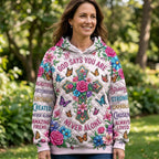 God Says You Are Rose Butterfly Cross hoodie, all-over print