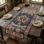 Est 1776 Blue Star Blocks Table Runner